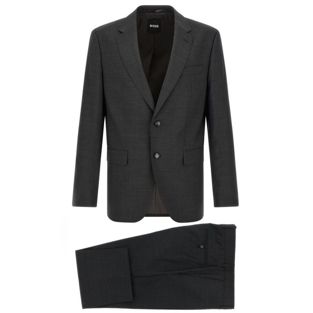 Hugo Boss Gray Virgin Wool Two-Piece Men's Suit